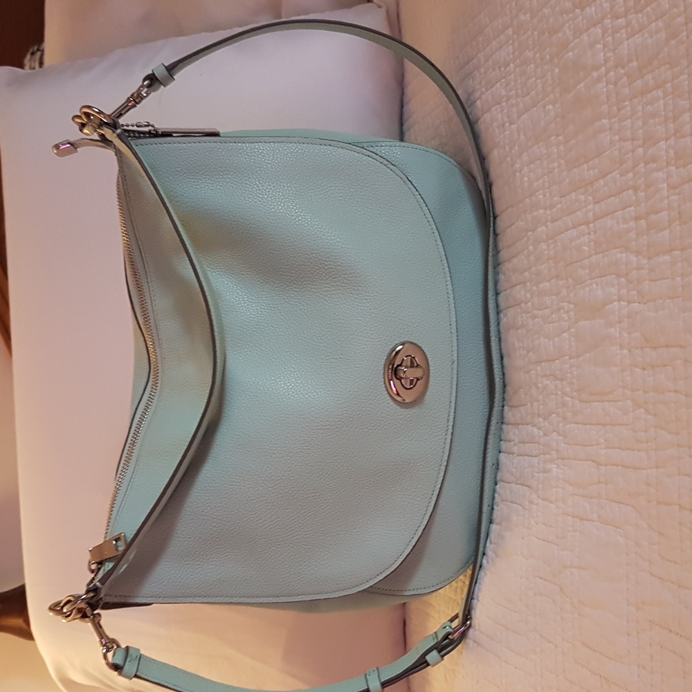 Coach Hobo  Mint Green Leather Shoulder Bag